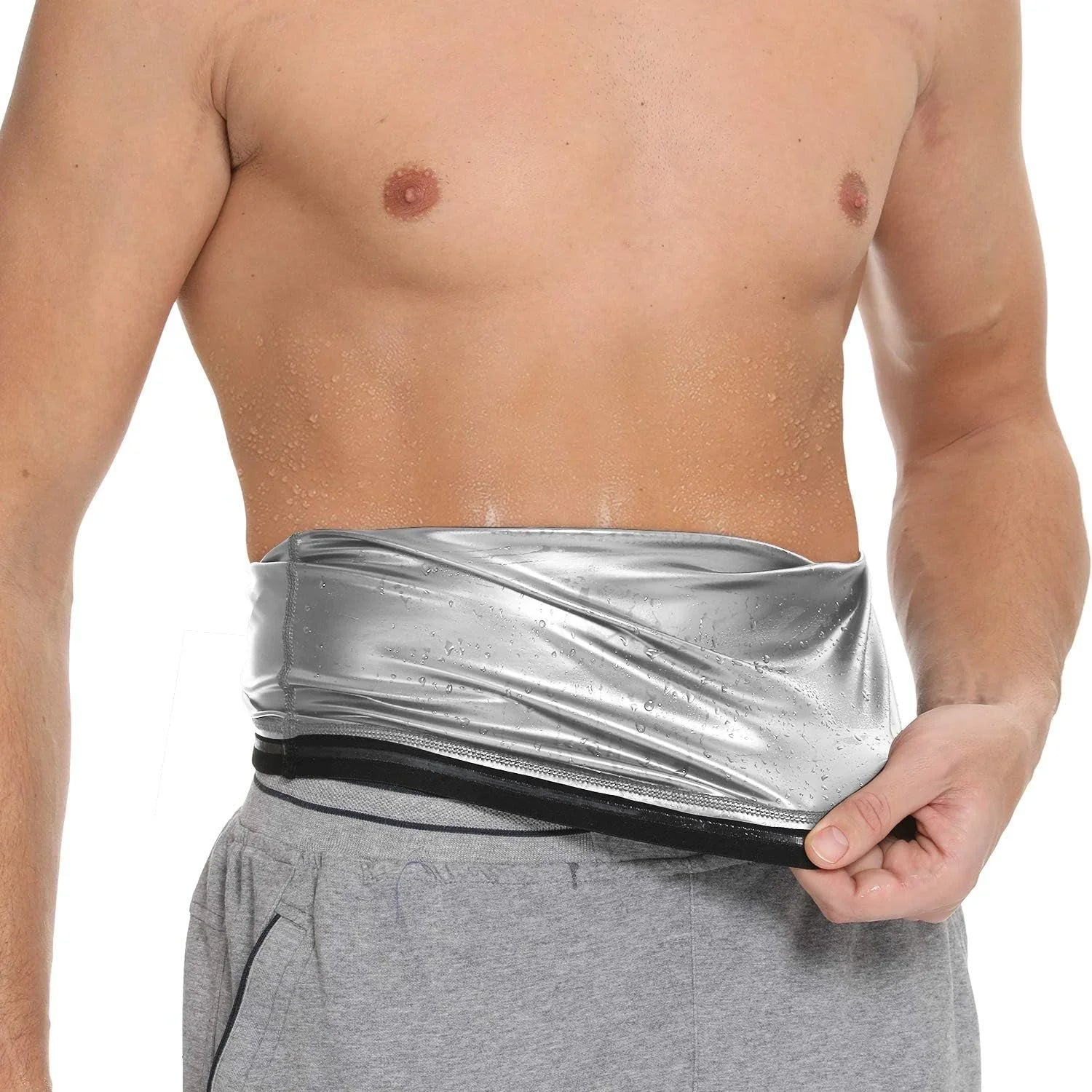 Sauna waist trimmer belt for men for gym workout and fat burn support