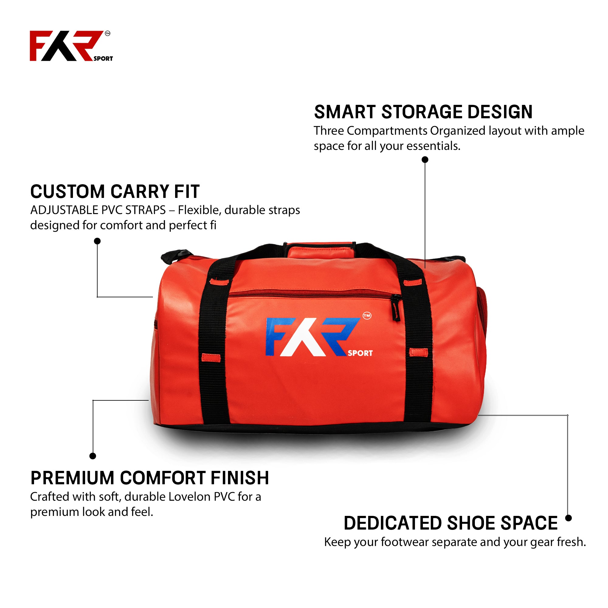 FORCE Red Sports Bag