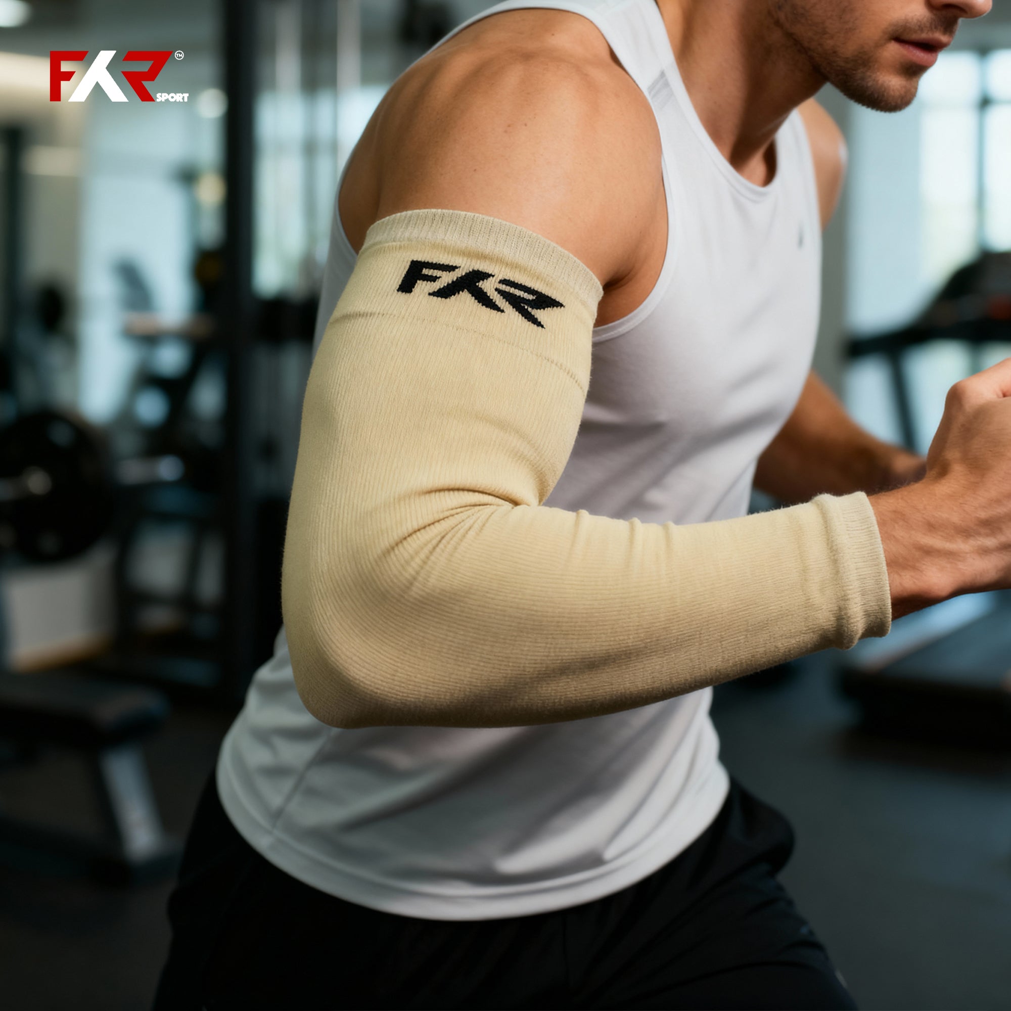 Compression arm sleeves for sports running and gym workouts